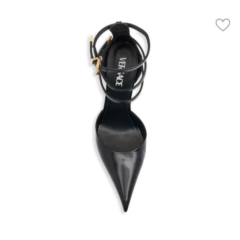 Versace Spiked Pin Point Pumps Black Women’s. - Picture 3 of 8